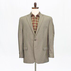 Chaps 46R Brown Blazer Sport Coat Jacket 2-Button Check Y594